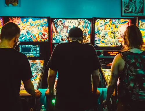 Close up of Attack from Mars pinball playfield